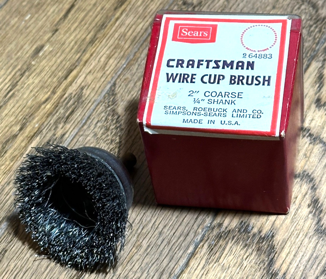 🇺🇸NEW Craftsman Tools 2” Coarse Wire Cup Brush Die Grinder Bit 1/4” Shank USA