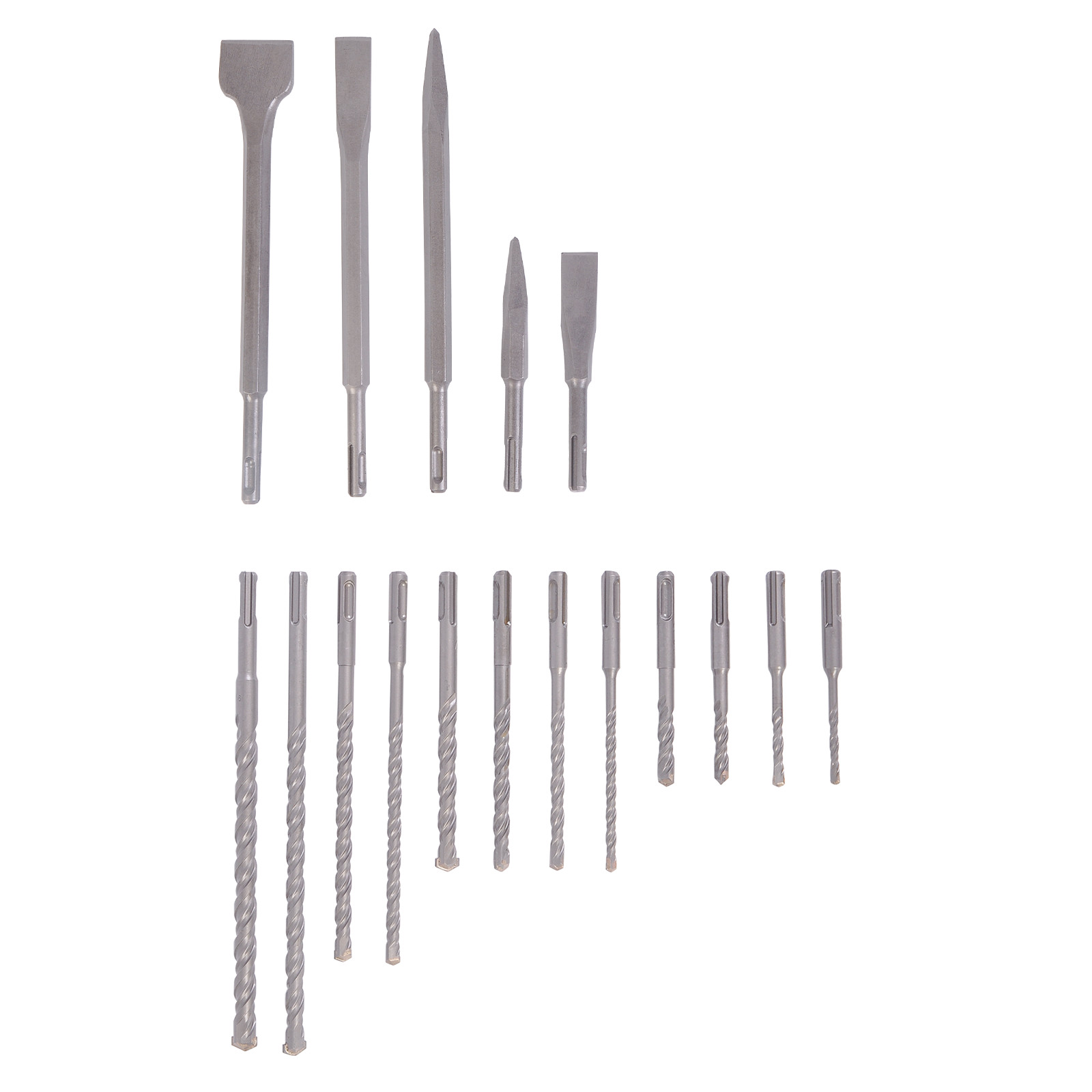 17pc Rotary Hammer Drill SDS + Plus Bit Bits Chisel Set Concrete Fits Hilti SALE