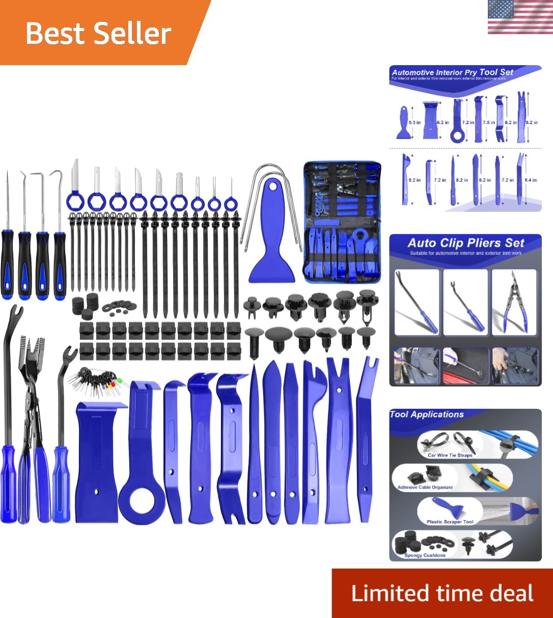 Ergonomic 238-Piece Automotive Trim Tool Kit – Includes Essential Accessories