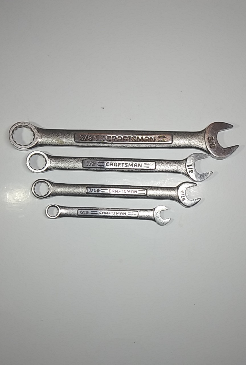 CRAFTSMAN -VA- Series 4pc SAE 12 Pnt Combination Wrench Set Made In USA