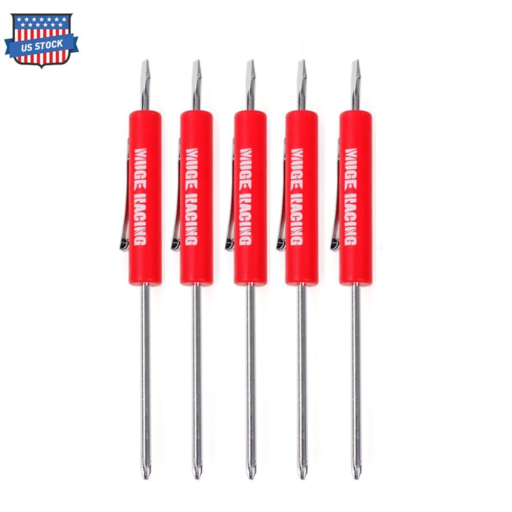 5PCS Mini Pocket Screwdriver Flat Tip w/ Magnet and Clip Phillips Slotted Flat
