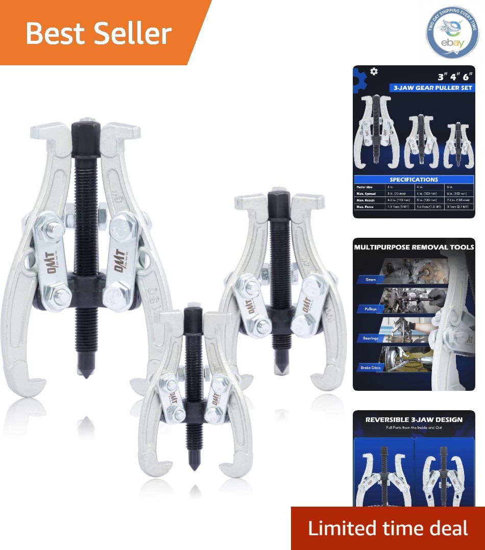 Universal Gear Puller Tool Kit – 3-Piece Set for Efficient Component Removal