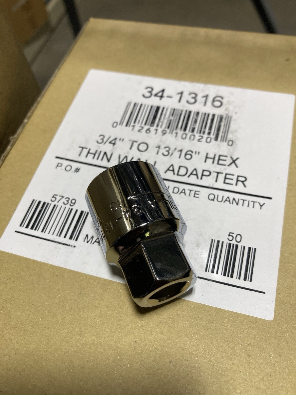 GORILLA 3/4″ TO 13/16″‘ HEX THIN WALL ADAPTER (50count) FREE SHIPPING ! 34-1316