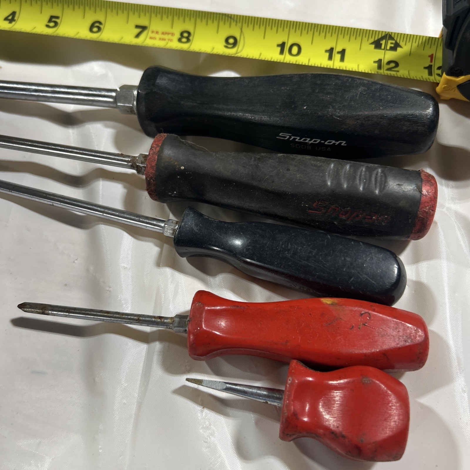 Snap-on USA Screwdriver Lot of 5 Phillips & Flat Blade Hard Handle Mechanics
