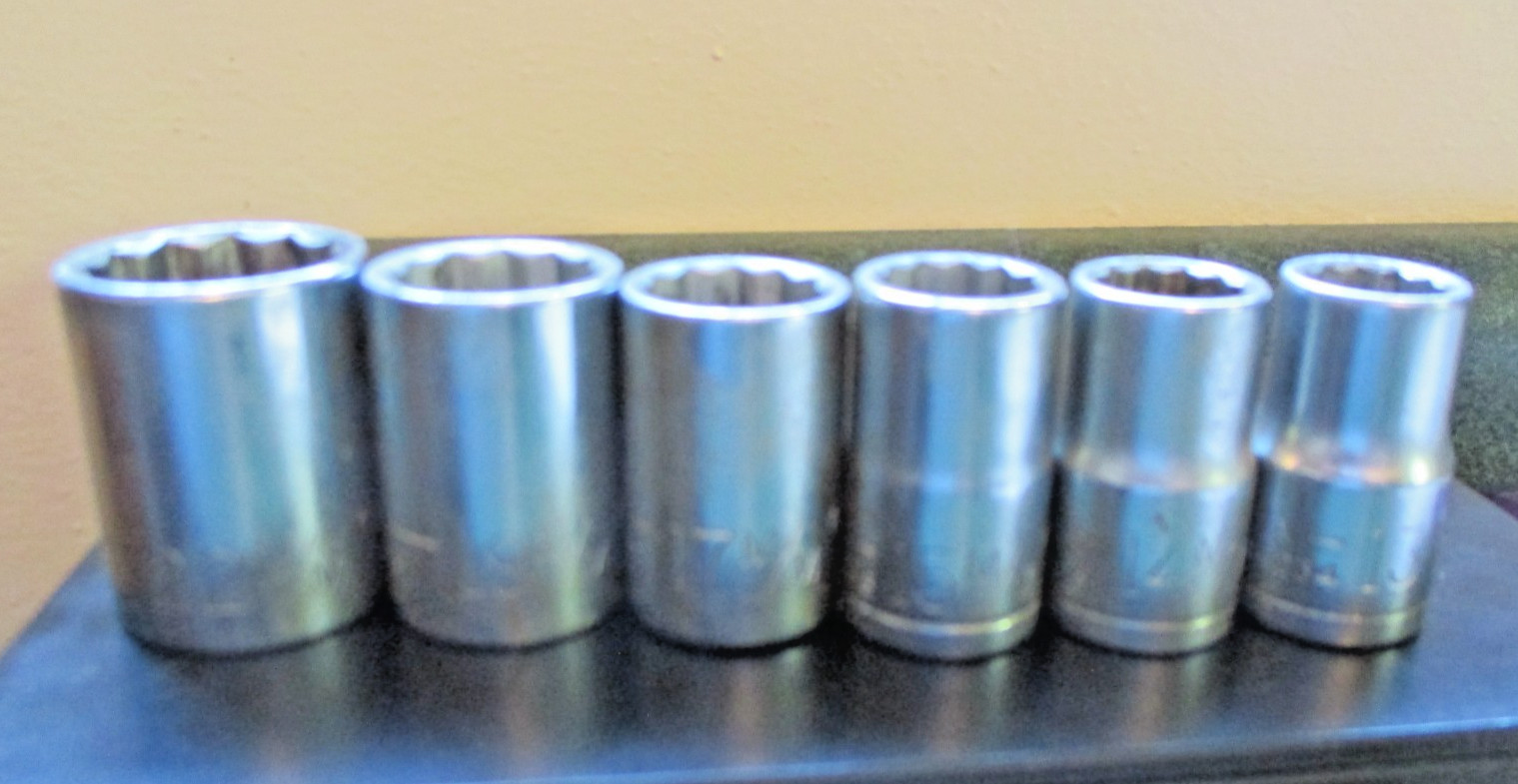 Craftsman 6 pc 1/2” Dr 12 Pt Socket Set Metric 22 19 17 15 14 13 – V- Series