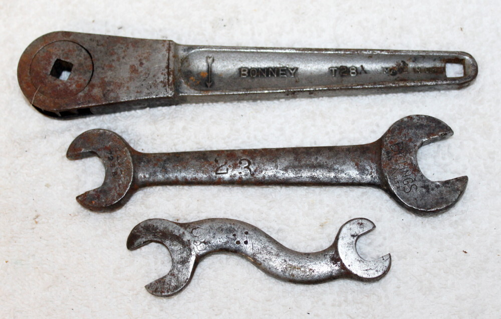 Lot of 3 Vtg Mechanics Wrenches ~ Bonney T28A, 23 Open End, 538 «S» Open-end