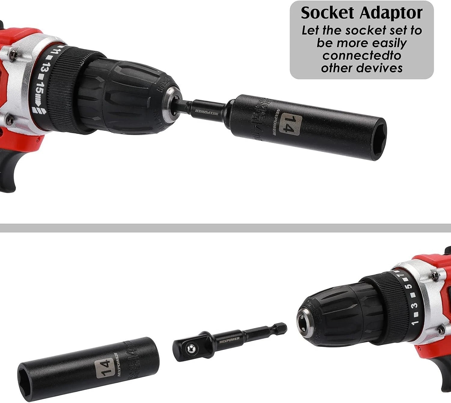 Comprehensive 25-Piece Deep Impact Socket Set with Extension Bars and Adapter