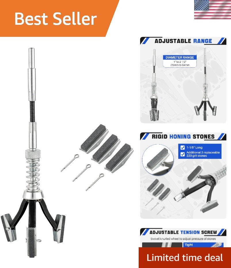 Engine Brake Cylinder Hone Tool with 220 Grit for Efficient Restoration