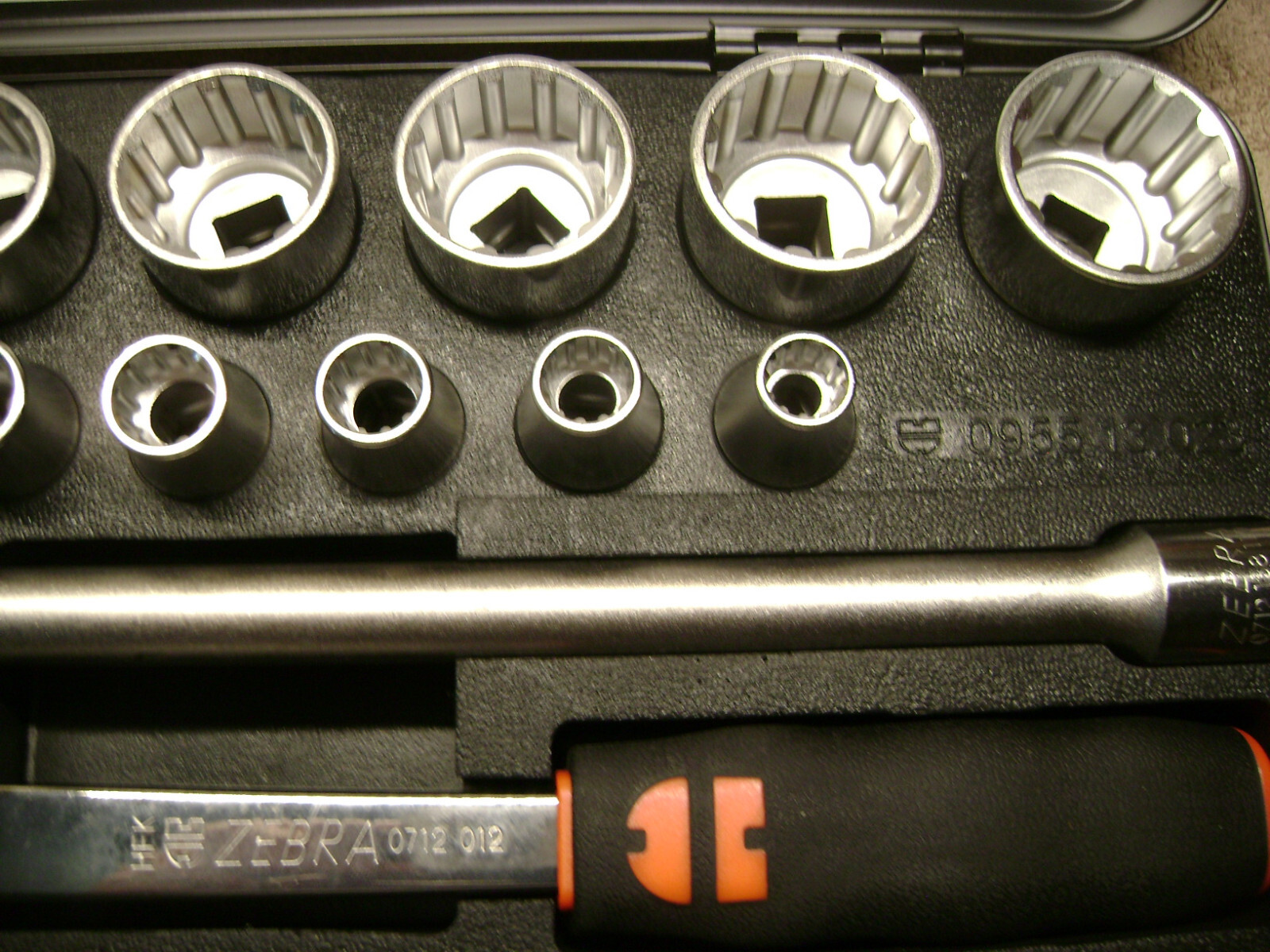 Wurth Zebra 1/2 Inch Multi Socket Wrench Assortment 23 Pieces 096513023 10-32MM