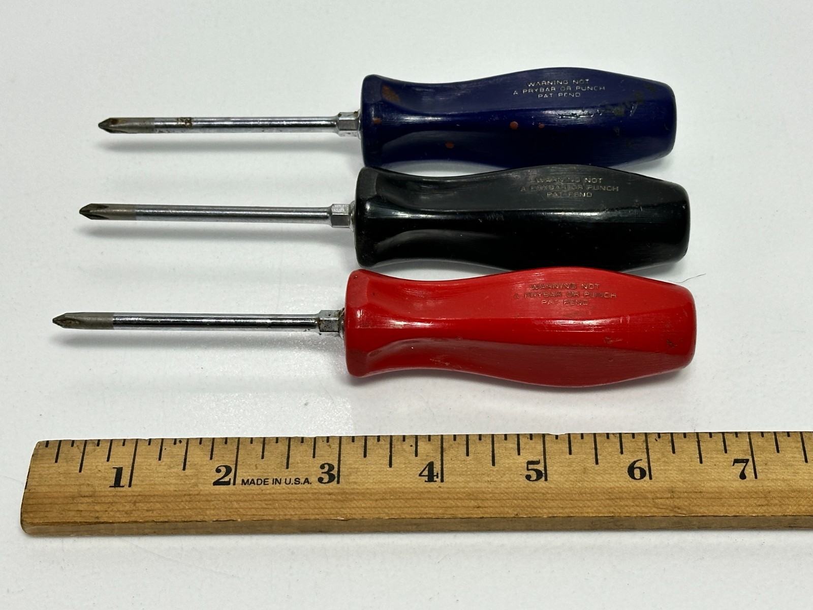 Snap-on Tools USA 3pc SDDP31 No. 1 Philips Screwdriver Lot Set, Blue, Black, Red