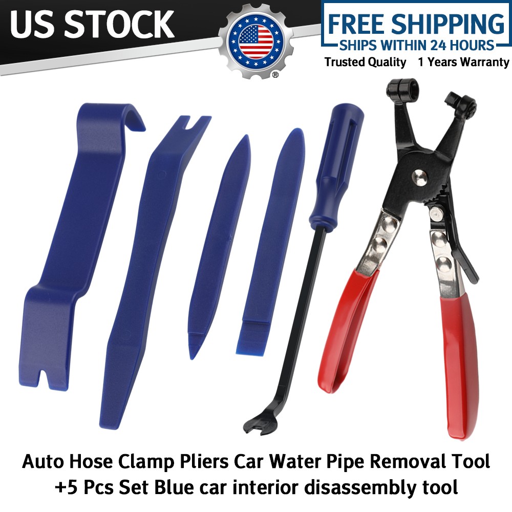 6PC Car Trim Removal Tool Set Hand Tools Pry Bar Panel Door Interior Clip Kit US