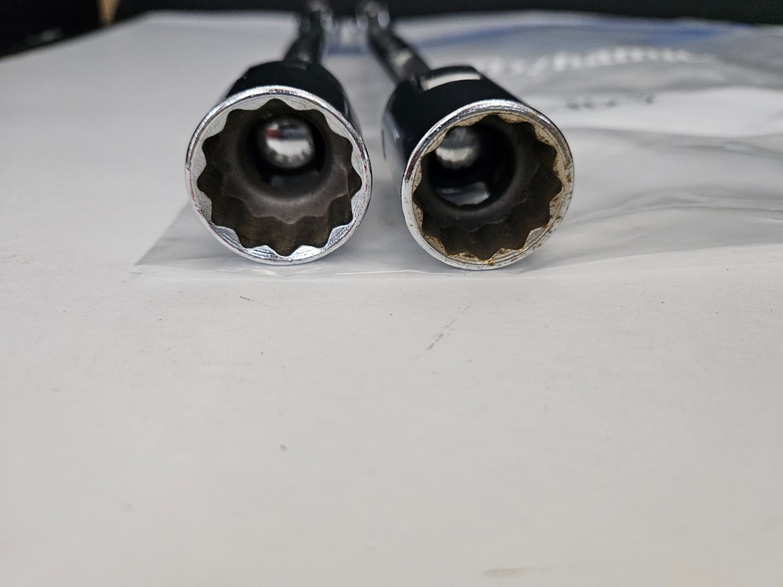 SNAP ON 2 PC #FH2226C & #FH2428C 12 PT DOUBLE FLEX HEAD SOCKET END WRENCHES