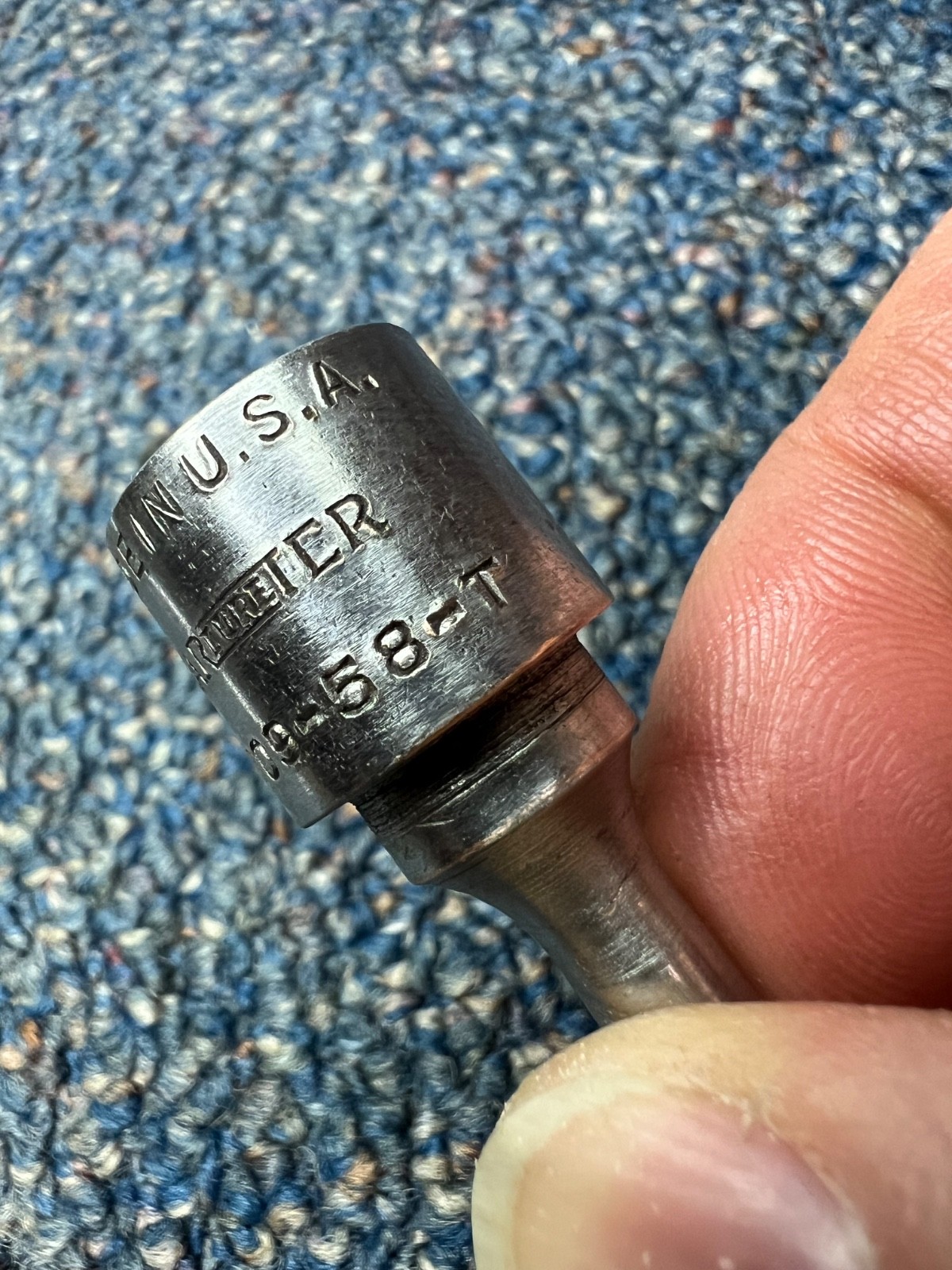 Vintage Carbureter T-109-58-T 3/8″ drive screwdriver bit, USA, very good cond.