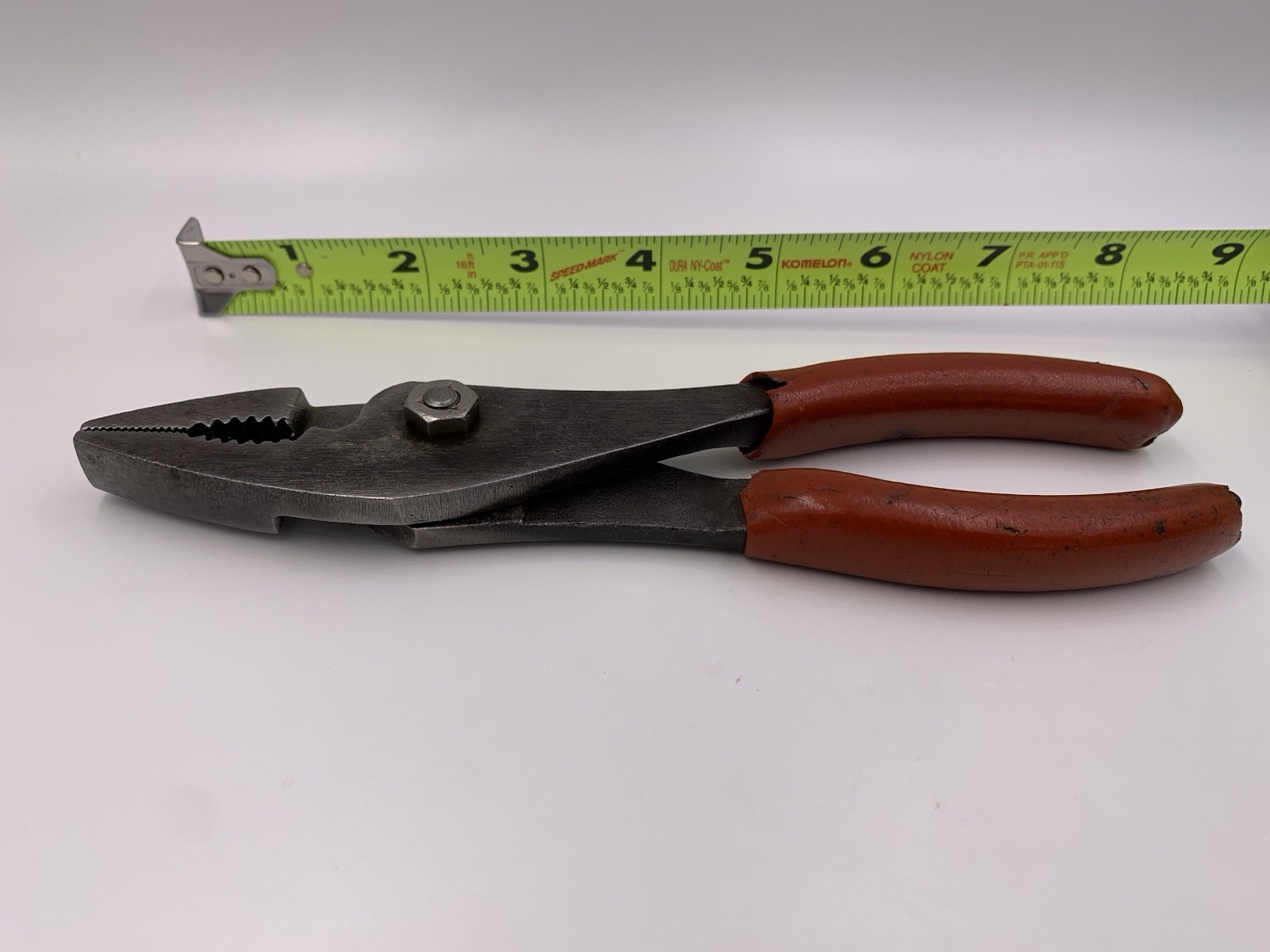 Snap On Tools USA -RED- #47ACP 7.5” Comb Slip Joint Pliers Soft Grip Handles