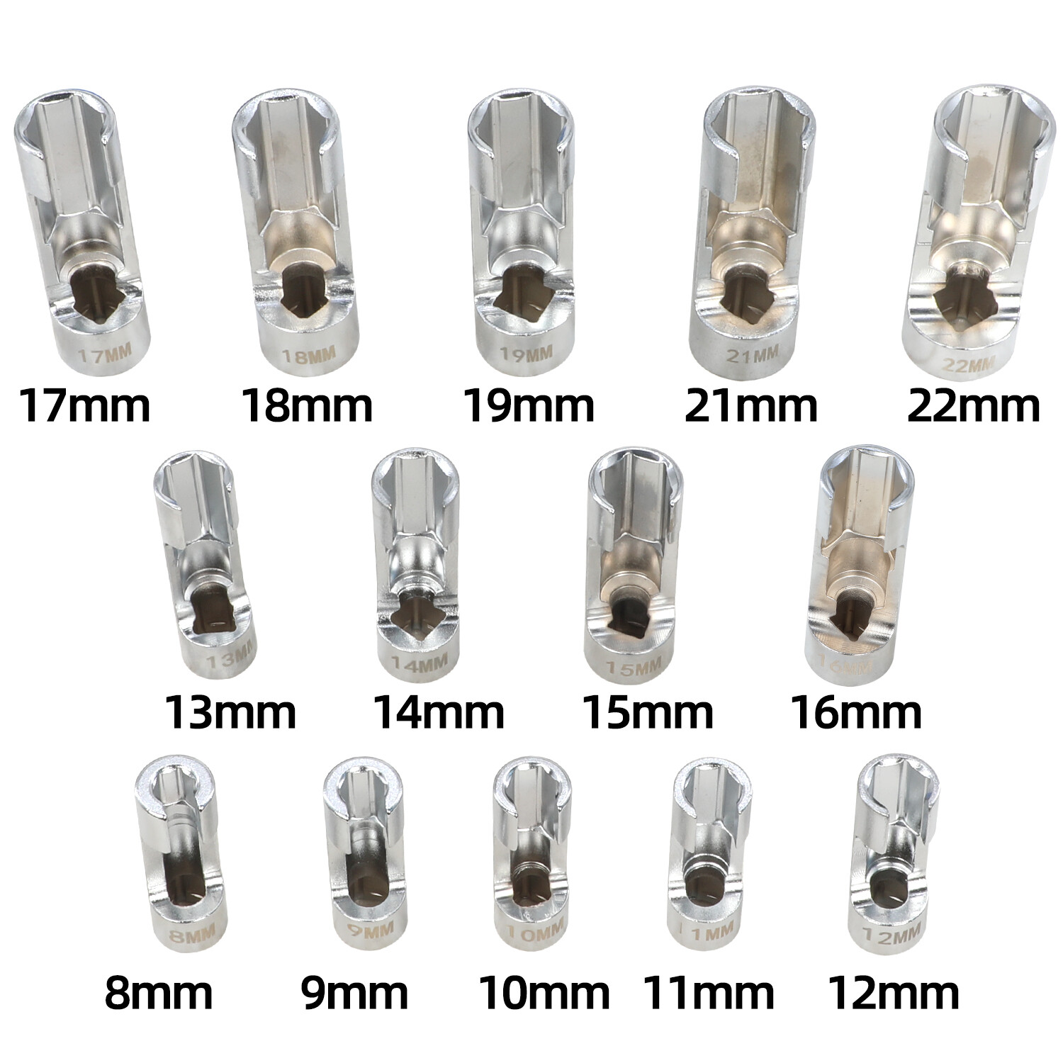 Fuel Line Socket Wrench Set 14PCS Strut Nut Socket, 8-22mm Diesel Injector