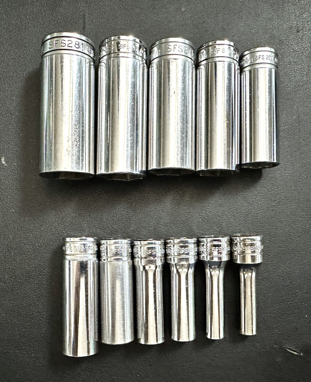 SNAP ON 11-PIECE 3/8″ DRIVE SAE DEEP 6-POINT SOCKET SET (1/4″-7/8″) USA