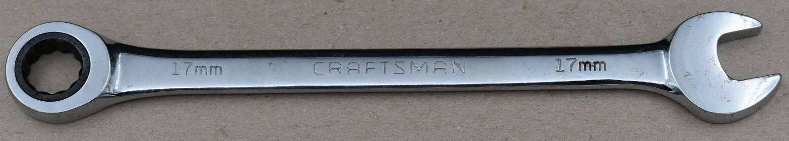CRAFTSMAN TOOLS 42575, 17MM METRIC, 12-POINT, OPEN/BOX END RATCHETING WRENCH
