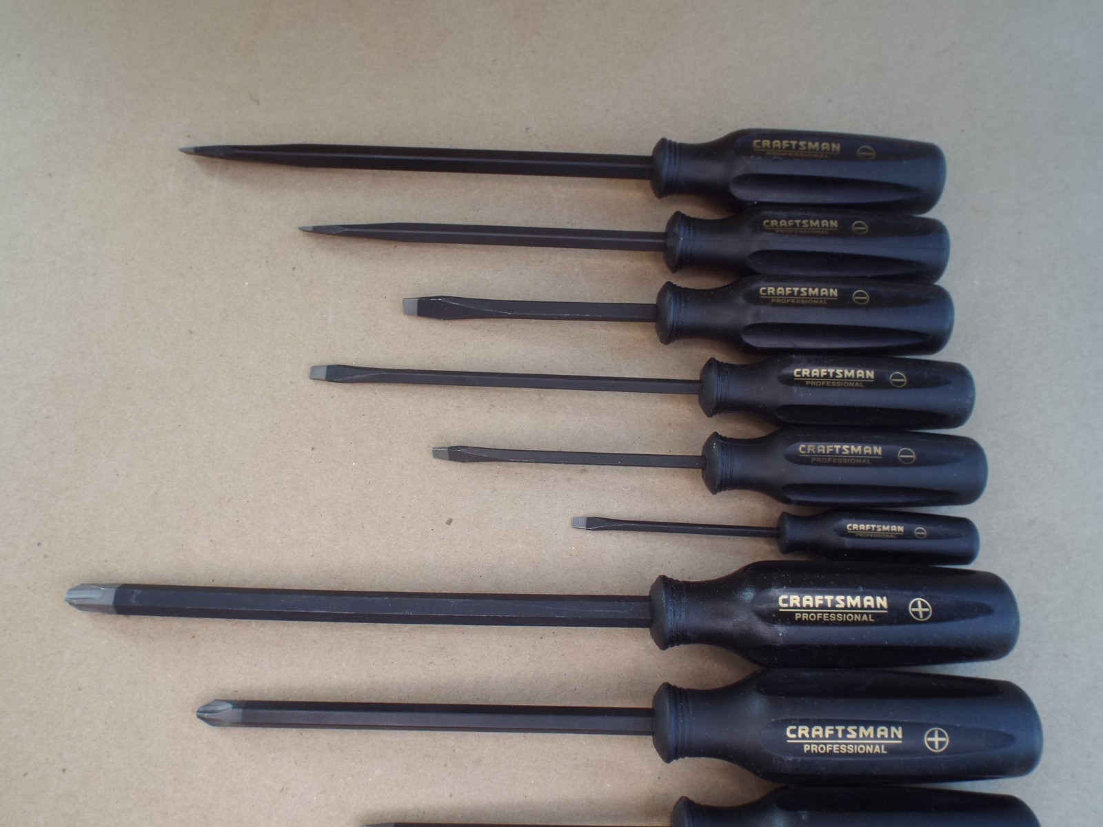 VTG Craftsman Professional Screwdriver Lot Black Handle USA Good Cond! (Read)