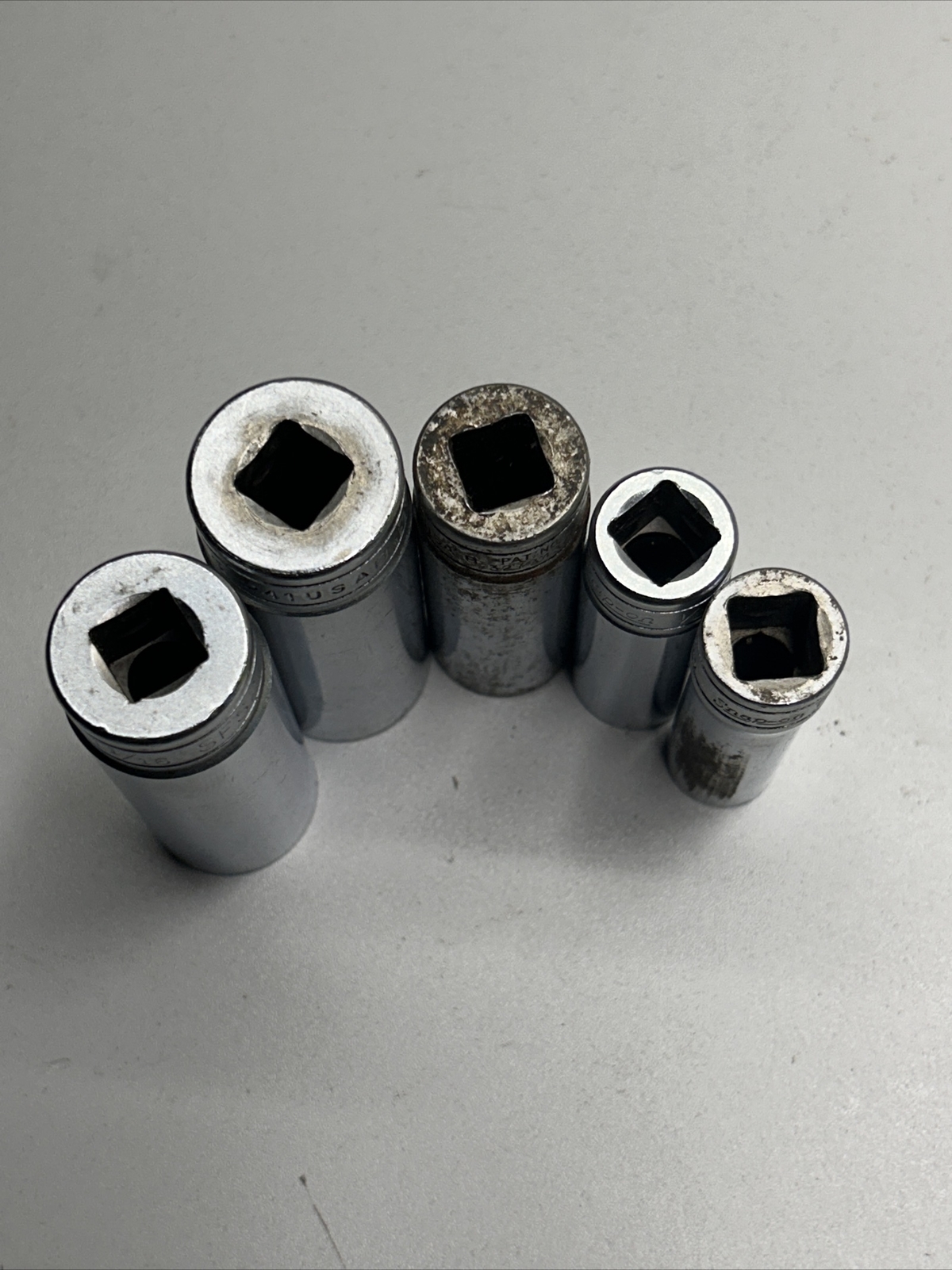(5) Snap-on 3/8″ Drive 6 Point Deep Socket SFS141 SFS161 SFS201 SFS241 SFS221