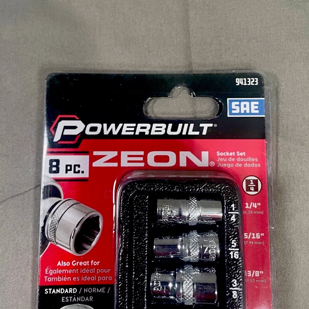 POWERBUILT ZEON Damaged & Rounded Bolt & Fastener 8 PC SAE Socket Set (941323)