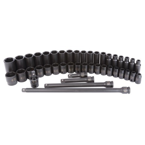 Sunex 1/2″ Drive Master Impact Socket Set, Metric, Standard/Deep, 43 Pieces