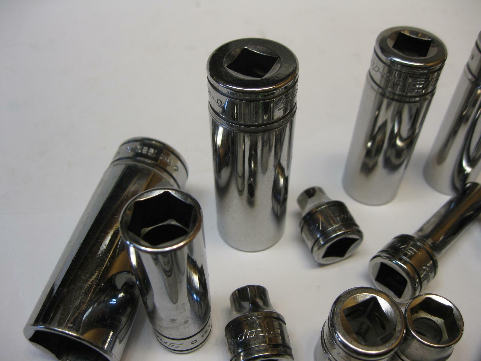 Snap-on tools 3/8″ drive SAE 6 point Sockets sold each. Mint!