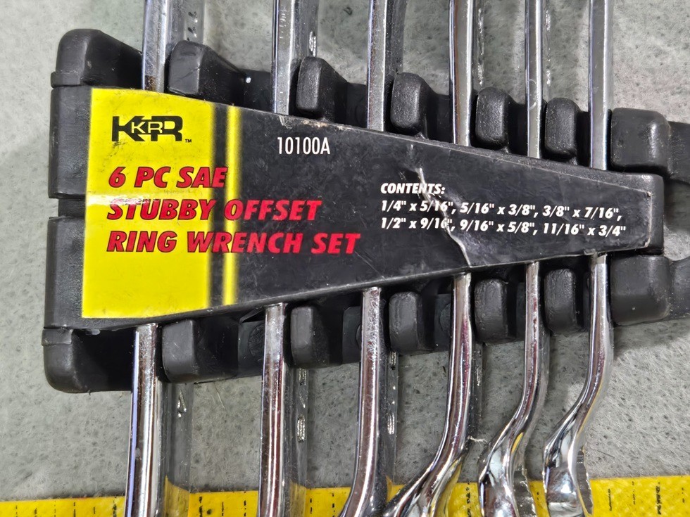 Vintage KR Tools USA 6-Pc SAE Box-End Offset Stubby Wrench Set – 10100A
