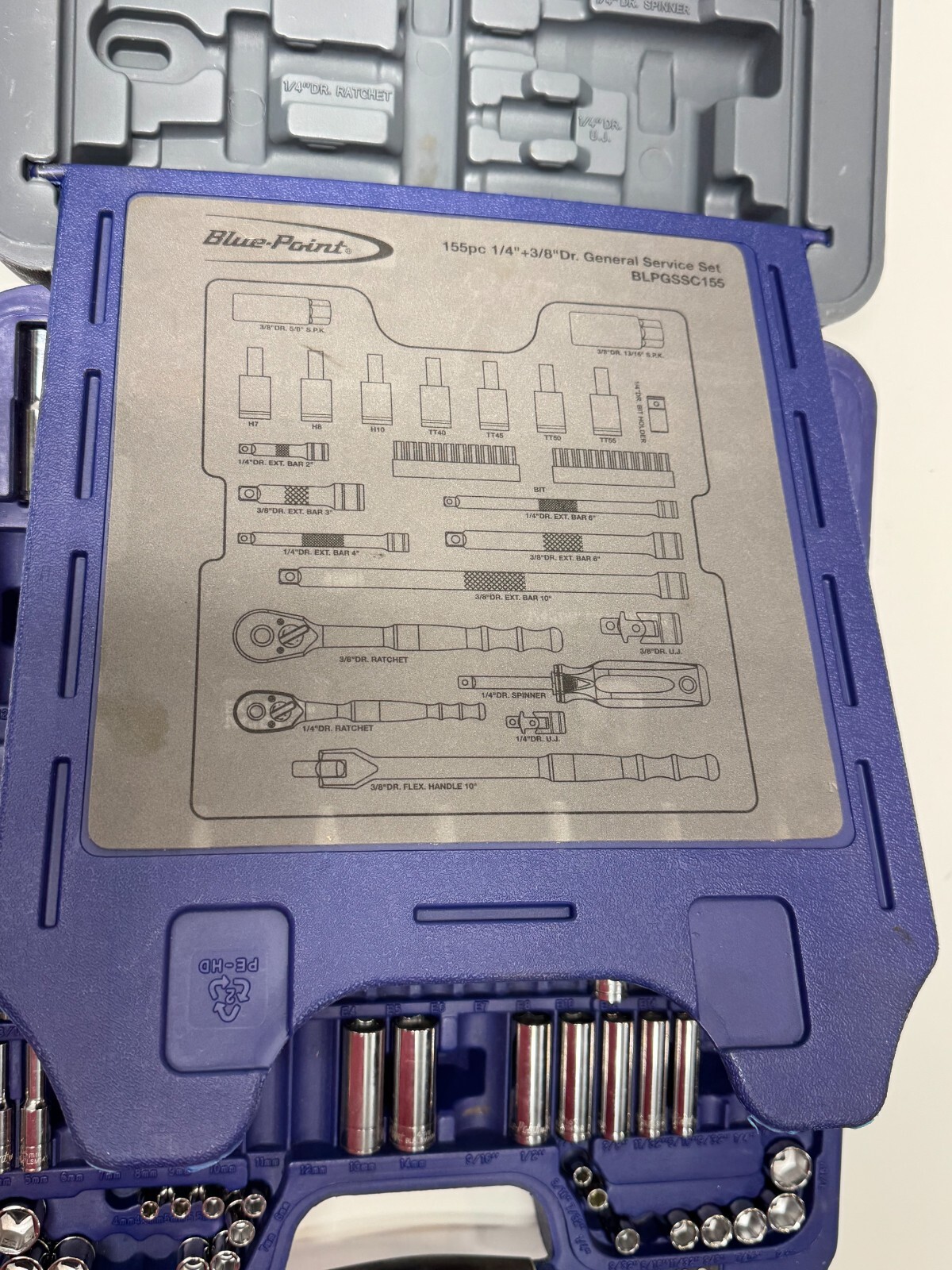 81/155 Pieces Blue-Point BLPGSSC155 Combination Drive SAE/ Metric 155 pc General