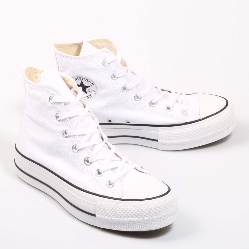 Converse Chuck Taylor All Star Platform Clean High Top White SNEAKERS Woman Shoe