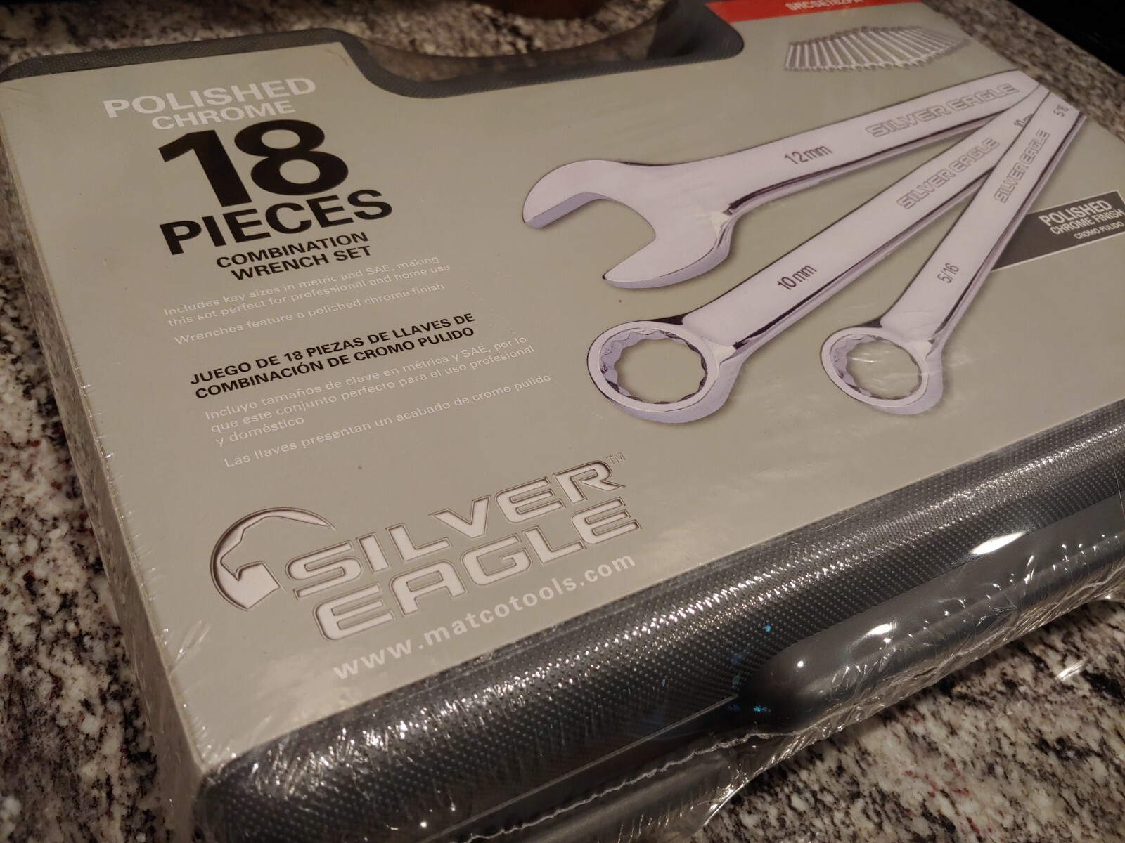 SILVER EAGLE By Matco Tools 18 PIECE POLISHED CHROME WRENCH SET – SEALED