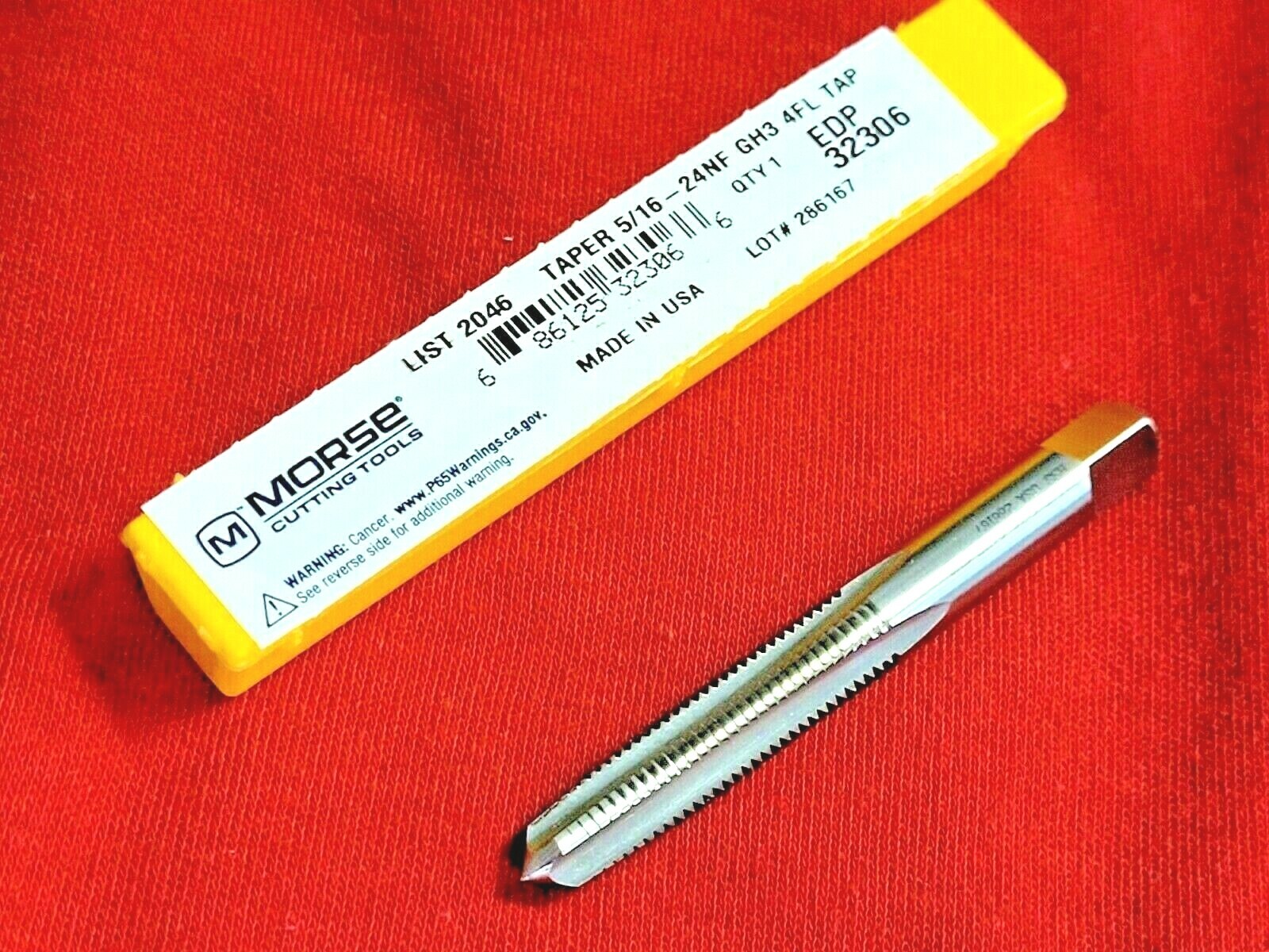 5/16-24 Taper Tap Morse MT3732306 HSS 4FL NF Starter Hand GH3 USA