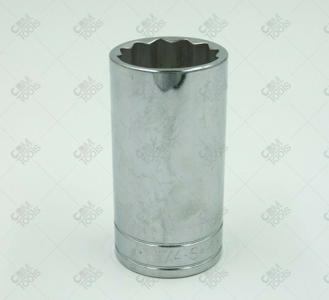 SK Hand Tools 40840 1/2″ Dr. 1-1/4″ 12pt Deep Fractional Chrome Socket
