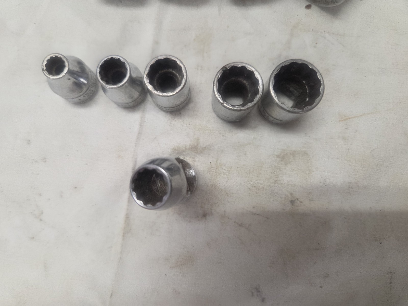10 Pc Snap On F Series Shallow Well 12 Pt Socket Set SAE USA Chrome