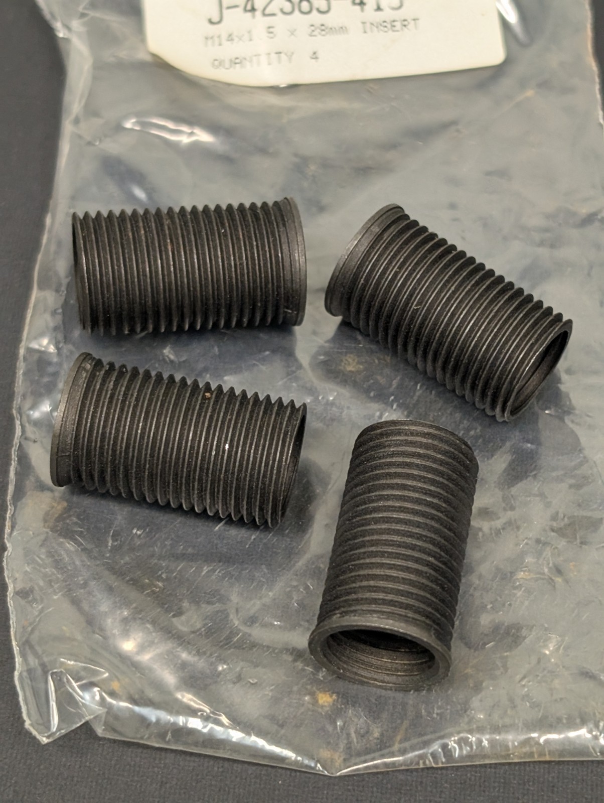 Kent Moore 4pc GM J-42385-413 M14x1.5 28mm Time-Sert Thread Repair Insert Tool