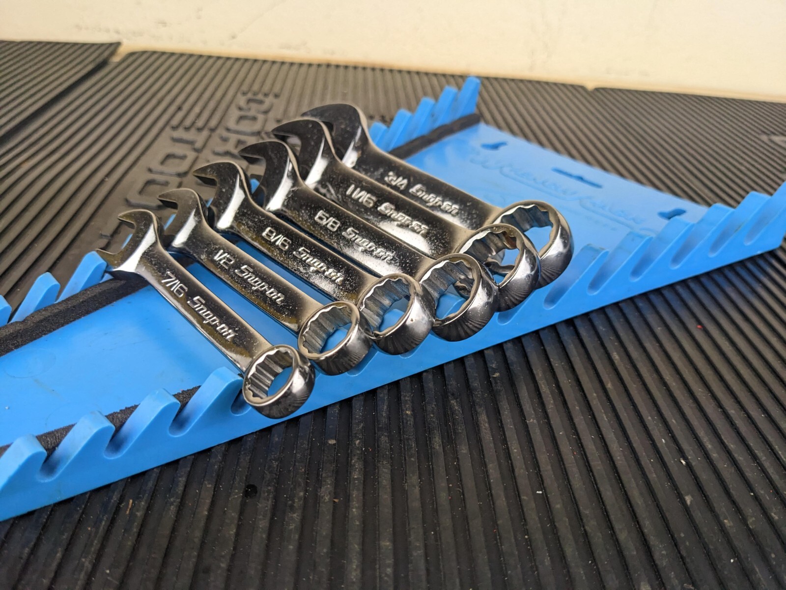#az555 Snap-On 12 Pt 6 Piece 7/16″-3/4″ Midget Combination Wrench Set OXI706B
