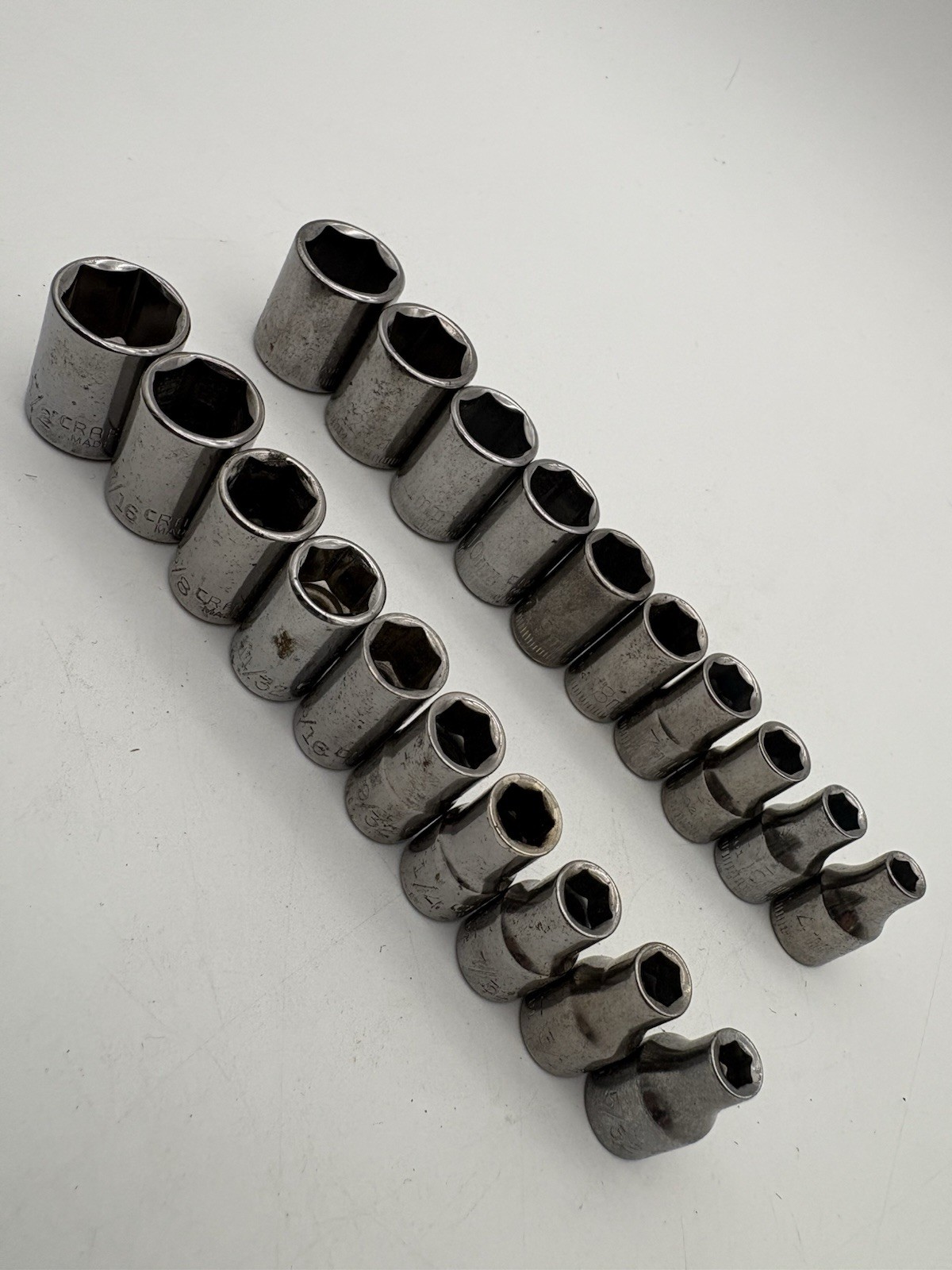 Craftsman G Series SAE & Metric 1/4″ Drive Sockets, 6 Point, 4MM-13MM, 5/32-1/2”