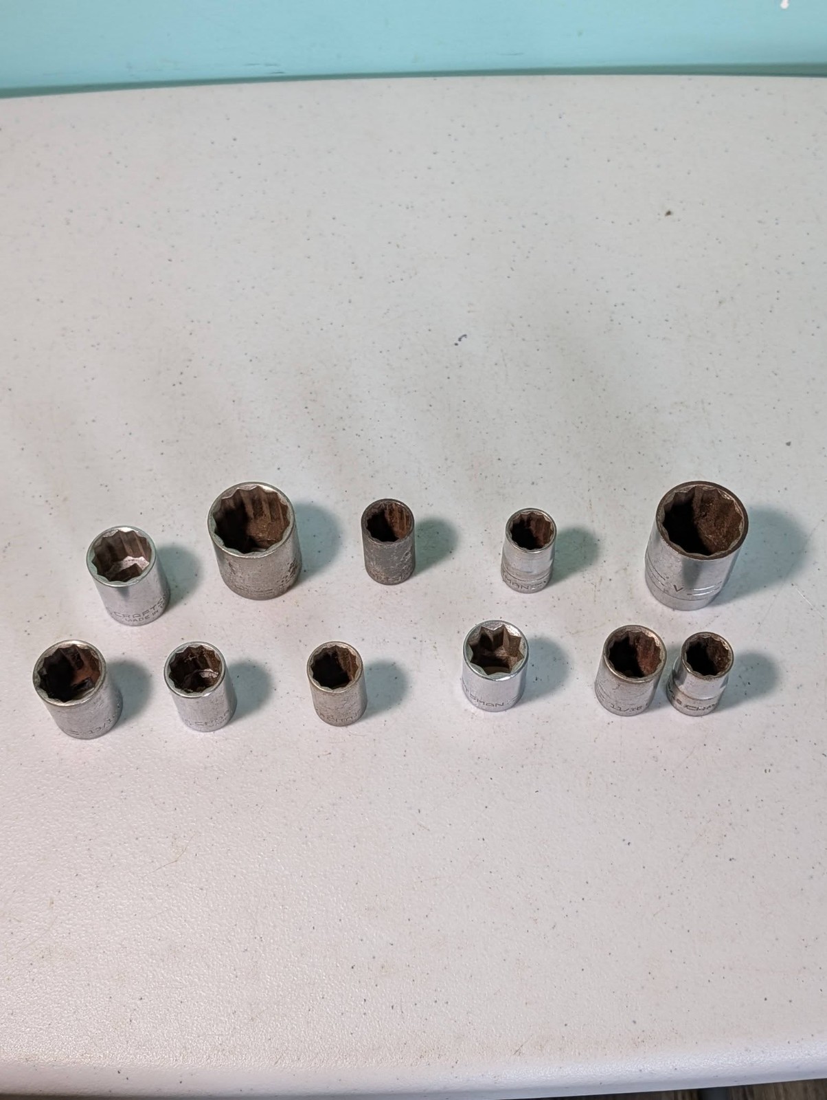 Vintage Craftsman 12 Point Sockets 1/2″ Drive Various Sizes Lot of 11 Made in US