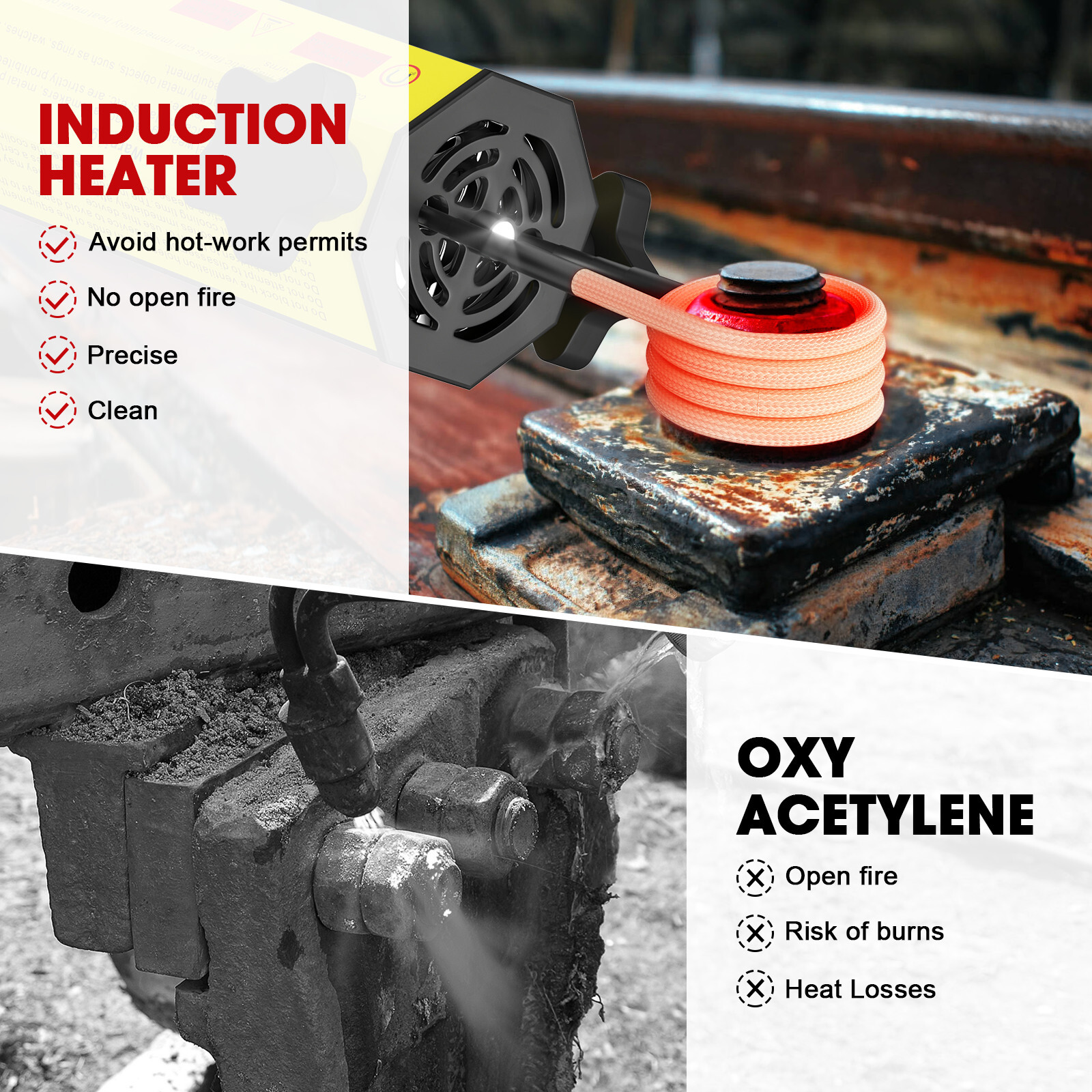 Magnetic Induction Heater Kit with 8 Coils Portable Heat Induction Tool
