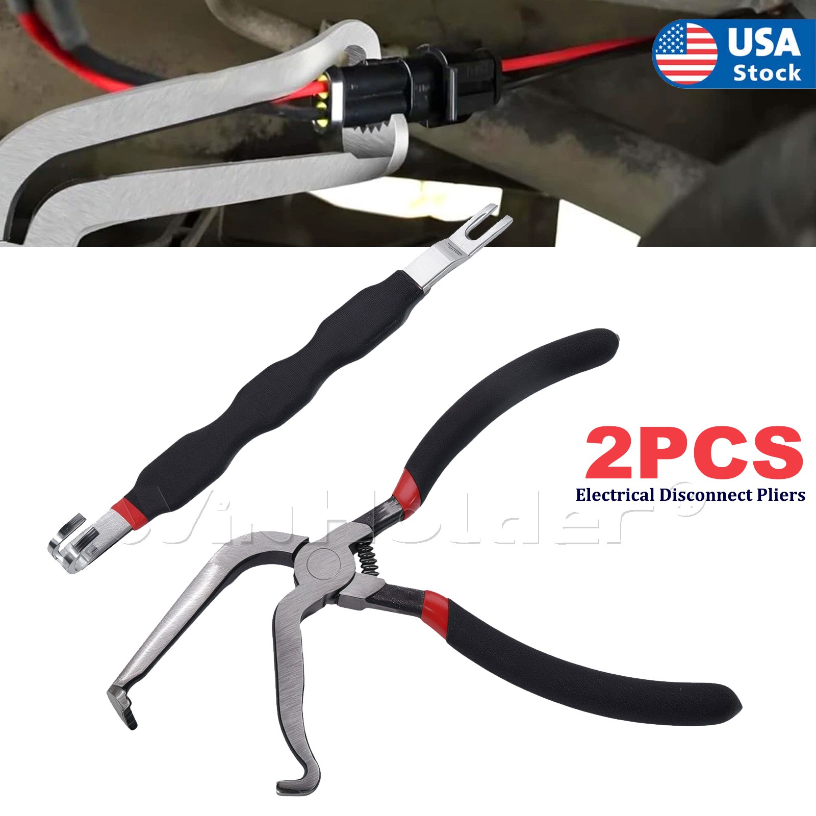 2PC Electrical Disconnect Pliers Connector Separator Terminal Plug Removal Tool