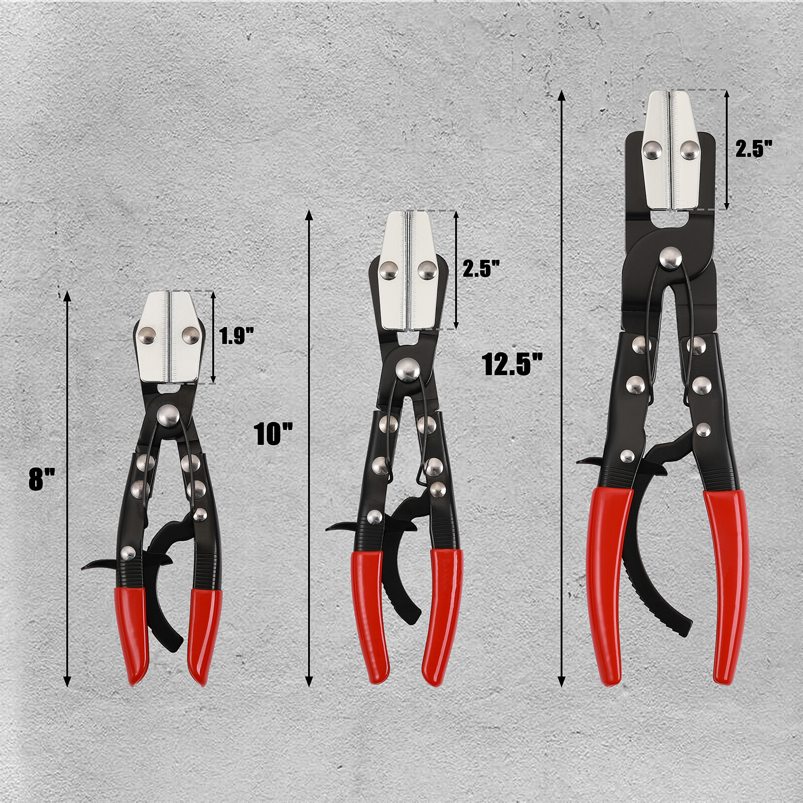 3PC Hose Pincher Pliers Set Locking Ratcheting Pliers for Automotive Radiator