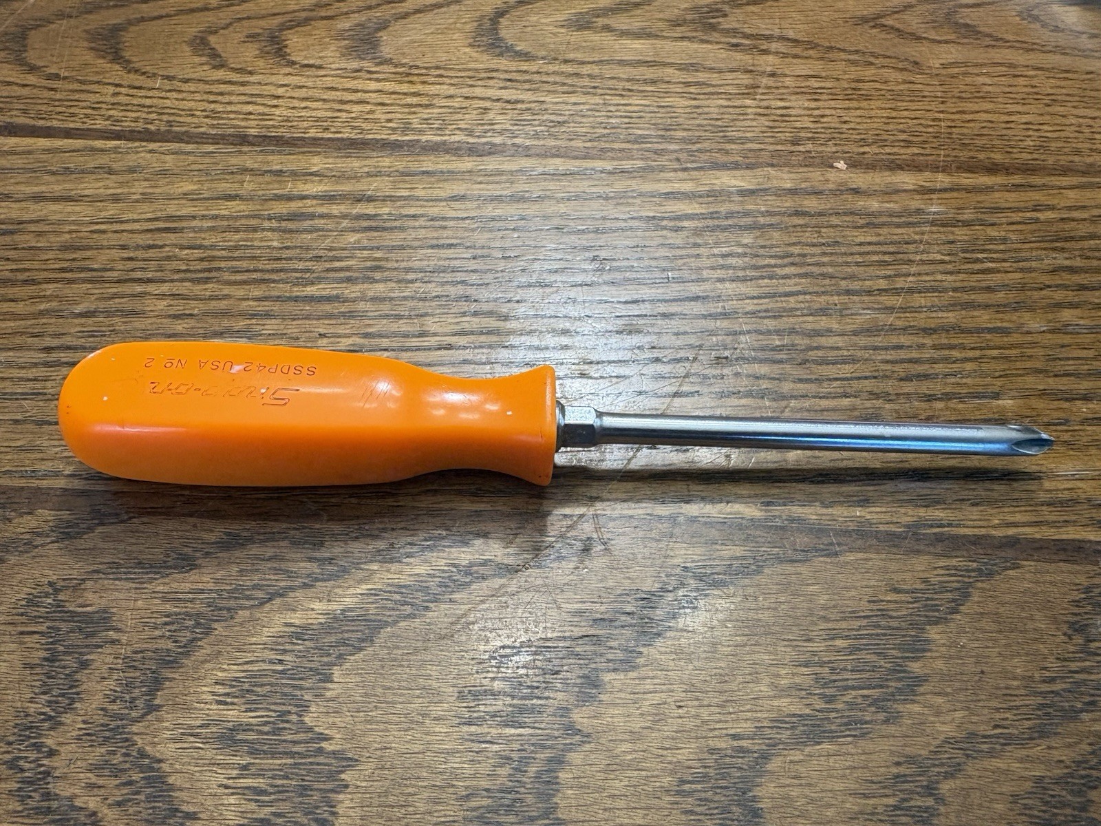 Vintage Snap-on Tools USA No. 2 SDDP42 Orange Handle Head Phillips Screwdriver
