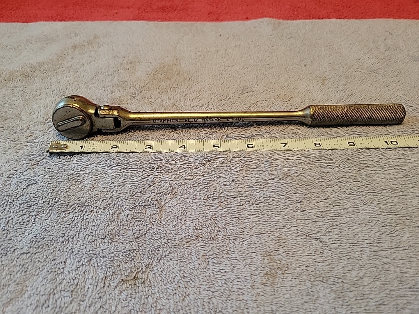 CHAMPION PLUG-MASTER CT-405 3/8″ DRIVE FLEX HEAD FINE TOOTH RATCHET VTG USA 🇺🇸