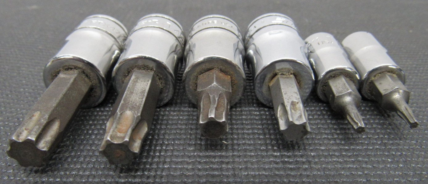 Snap On Torx Bit Socket Lot FTX47E FTX45E FTX40TPE FTX40E TTX10E TTX8E