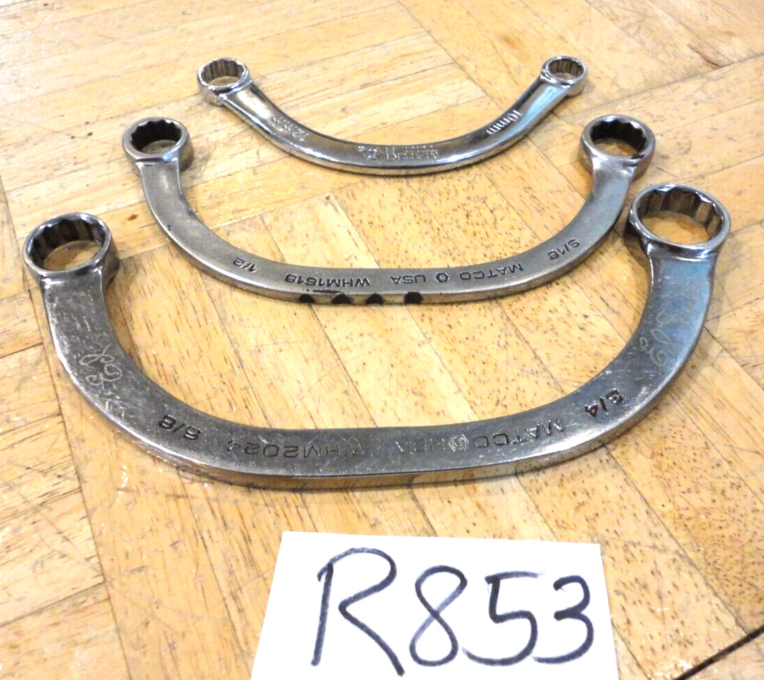 MATCO TOOLS 3 PC. METRIC & SAE. HALF MOON WRENCHES 10-12, 9/16-1/2, 3/4-5/8