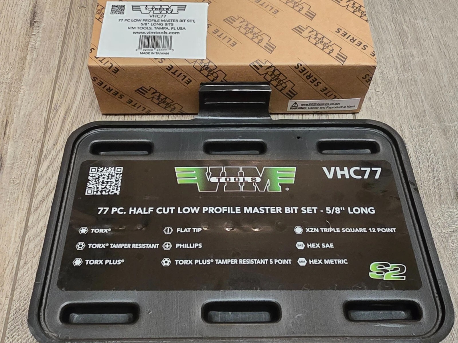 VIM Tools VHC77 77 Piece Half Cut Master Bit Set Stubby SAE Metric Torx