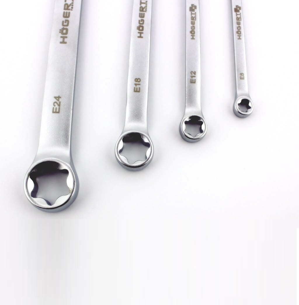 Torx Ring Spanner 4 pcs Set E6-E24 – HT1W590 of Hogert