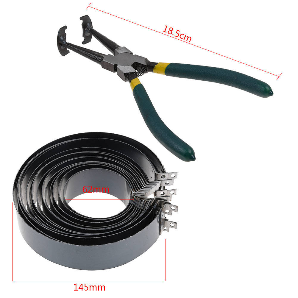Motorcycle Piston Ring Compressor Cylinder Installer Tool Kit w/ Plier&14 Band