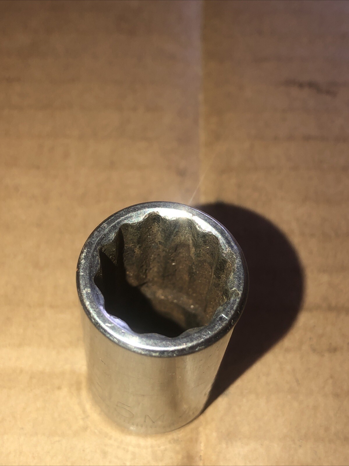 Craftsman Vintage 15MM 12 Point 1/2″ Drive Shallow Socket Made in USA 44236 G