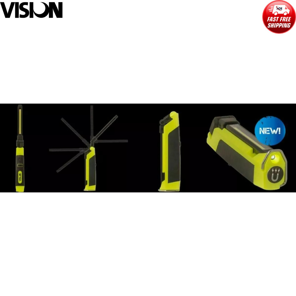 VISION Slimline COB LED Inspection Lamp EHL305 – Yellow/Black Hand Lamp IP20