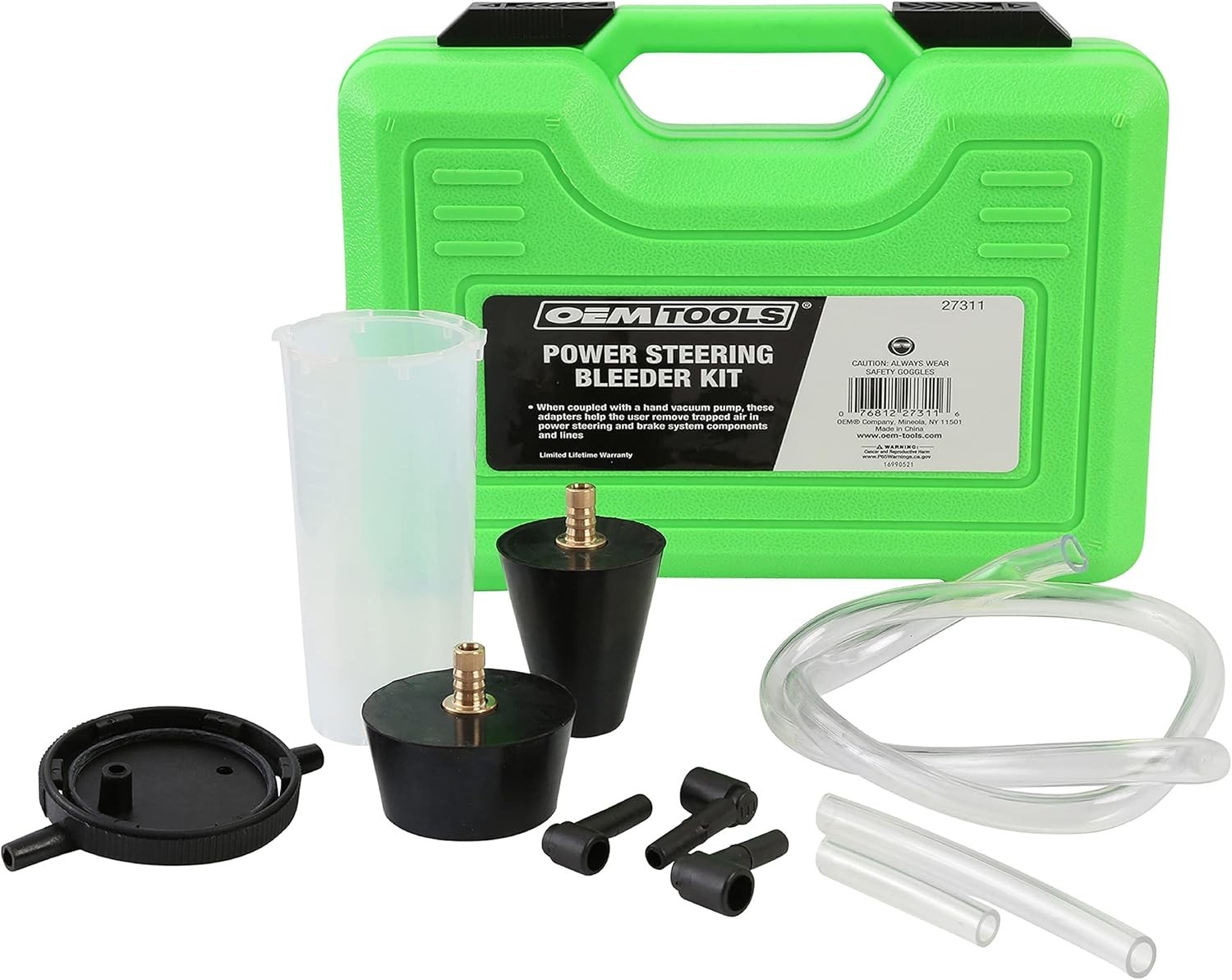 27311 Power Steering and Brake Bleeder Kit, Removes One Size, Green